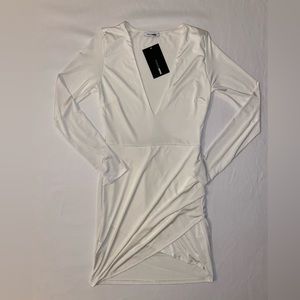 FASHION NOVA ivory long sleeve mini dress